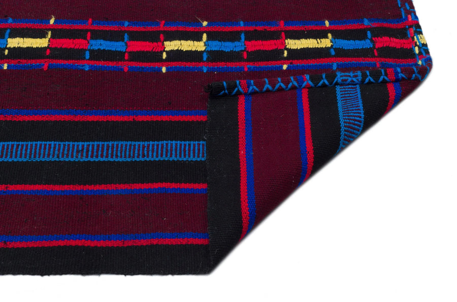 Bordo Anadolu Bohem Geometrik Yün Halı 191x280 - Özel Seri