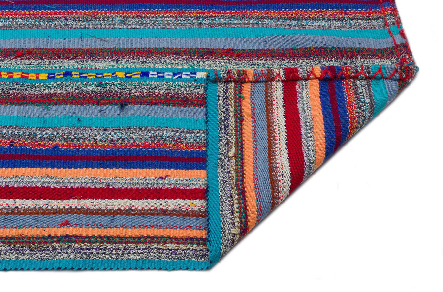 Bej Anadolu Bohem Çizgili Yün Halı 160x318 - Özel Seri