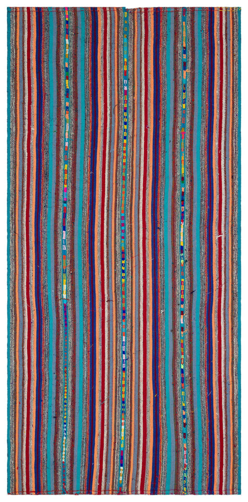 Girit Bej Çizgili Yün El Dokuma Halısı 160 x 318 Apex Unique