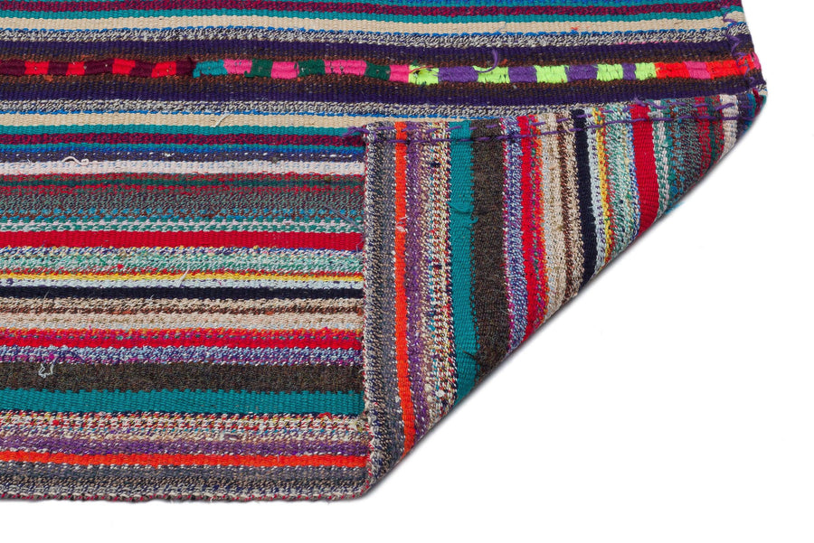 Bej Anadolu Bohem Çizgili Yün Halı 175x310 - Özel Seri