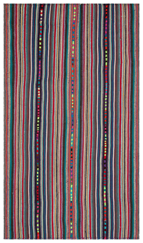 Girit Bej Çizgili Yün El Dokuma Halısı 175 x 310 Apex Unique