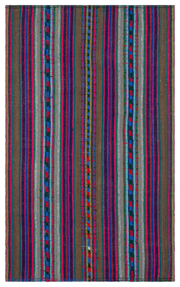 Beyaz Gri Anadolu Bohem Geometrik Yün Halı 153x247 - Özel Seri