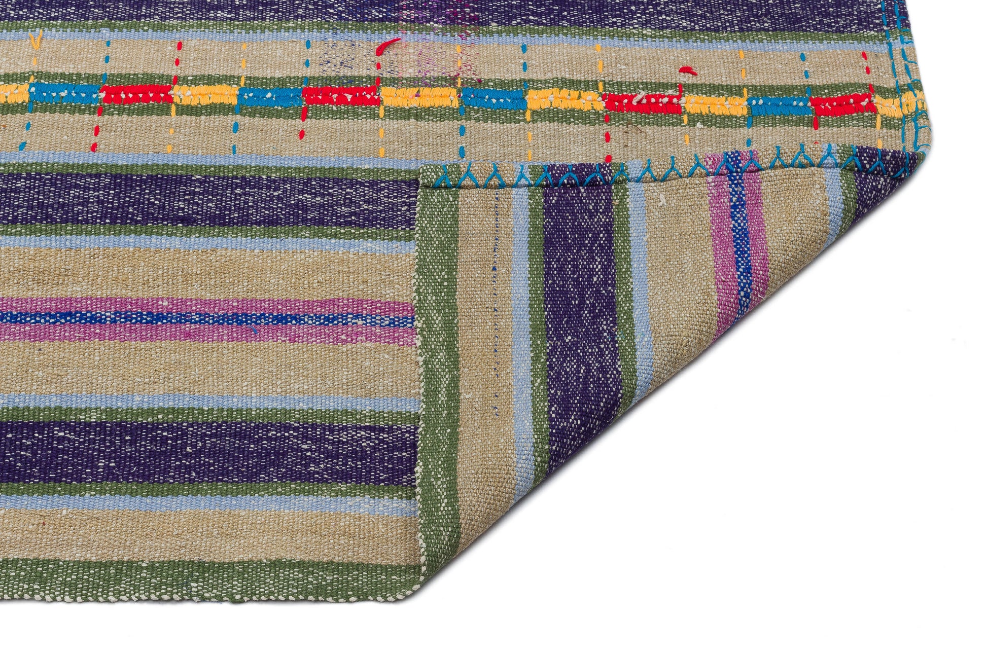 Girit Bej Çizgili Yün El Dokuma Halısı 185 x 278 Apex Unique