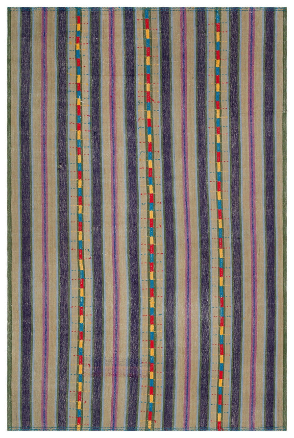 Bej Anadolu Bohem Geometrik Yün Halı 185x278 - Özel Seri