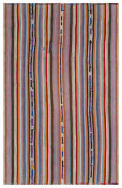 Girit Bej Çizgili Yün El Dokuma Halısı 173 x 268 Apex Unique