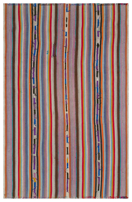 Girit Bej Çizgili Yün El Dokuma Halısı 173 x 268 Apex Unique