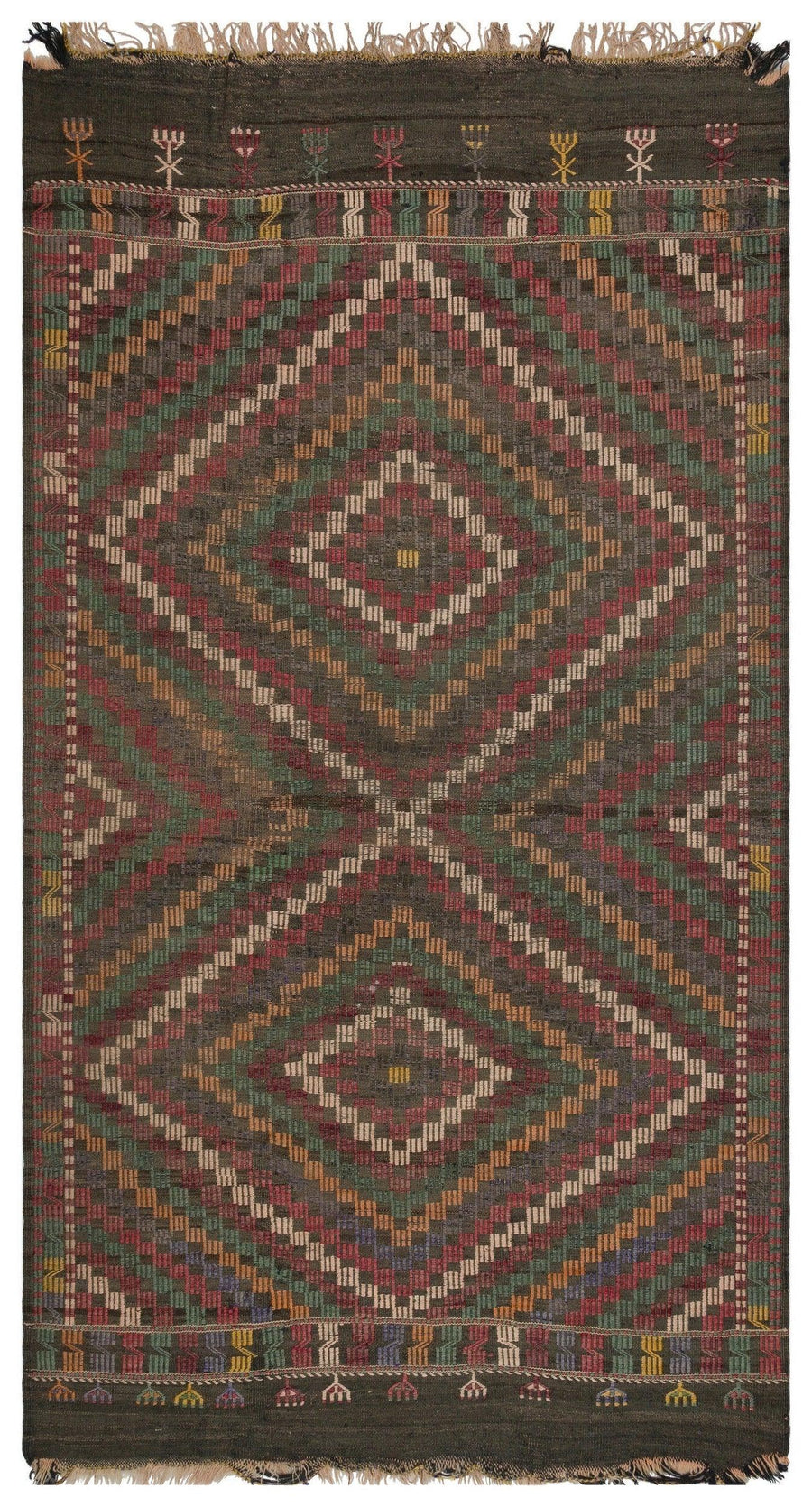 Bej Anadolu Geometrik Yün Halı 158x290 - Özel Seri