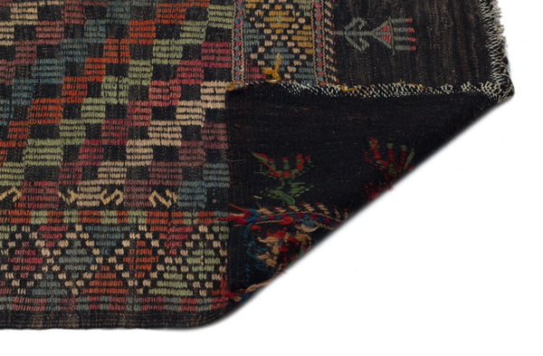 Gri Hardal Anadolu Bohem Geometrik Yün Halı 156x310 - Özel Seri