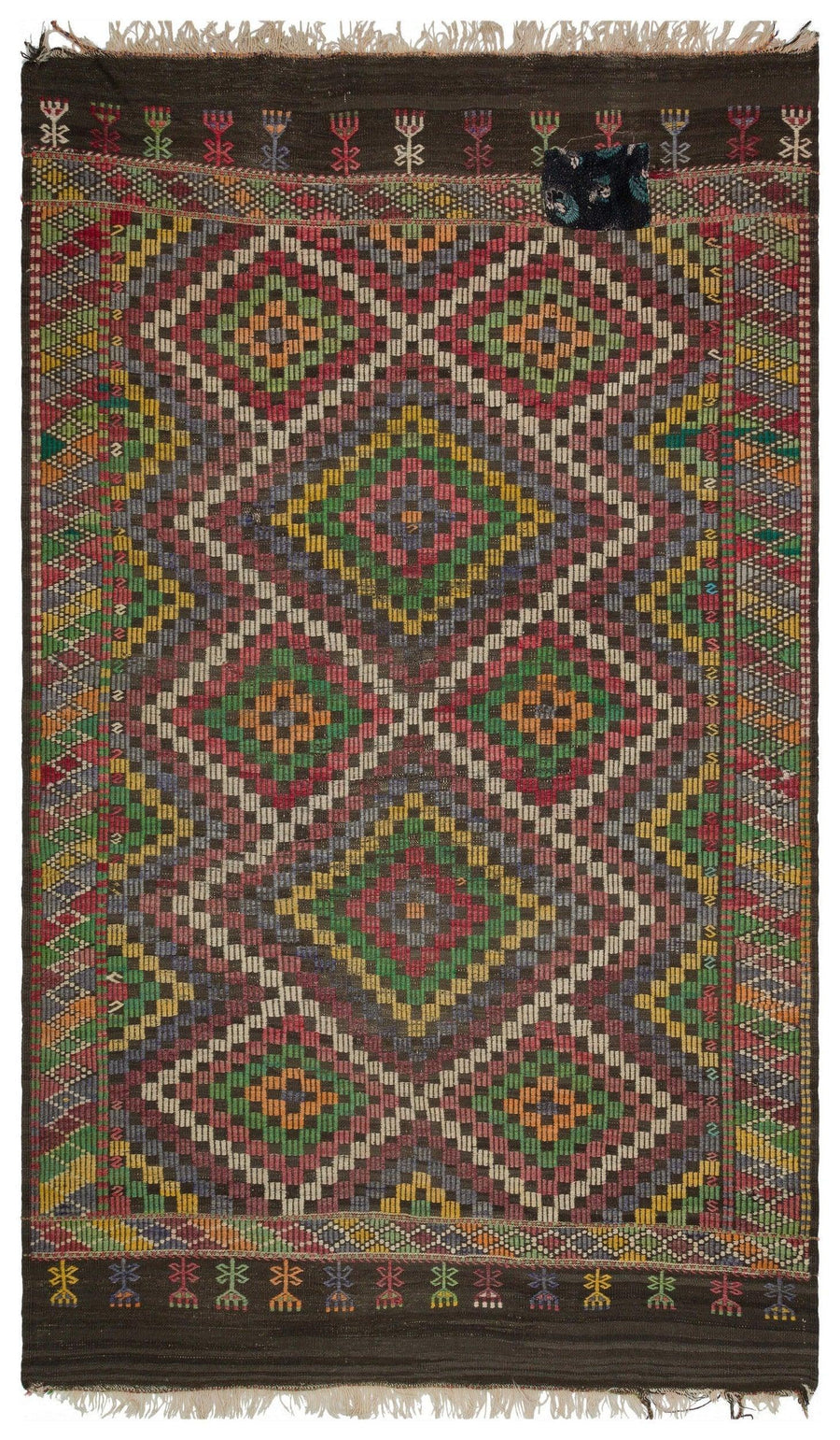 Bej Anadolu Bohem Geometrik Yün Halı 177x300 - Özel Seri