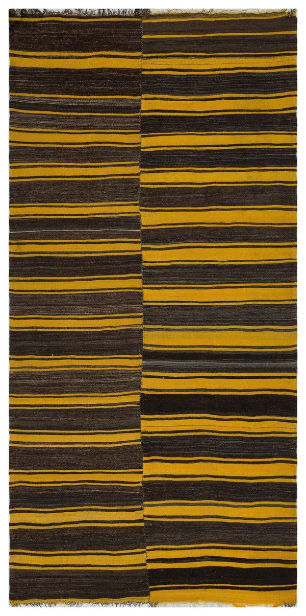 Sarı Anadolu Bohem Geometrik Yün Halı 153x306 - Özel Seri