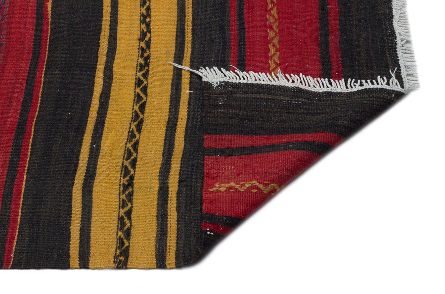 Beyaz Bordo Anadolu Bohem Geometrik Yün Halı 145x432 - Özel Seri