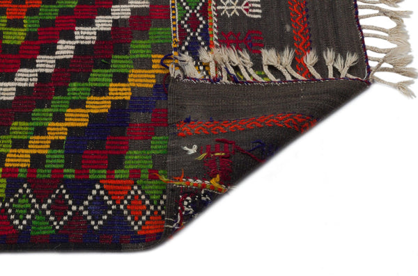 Beyaz Kırmızı Anadolu Bohem Geometrik Yün Halı 185x323 - Özel Seri