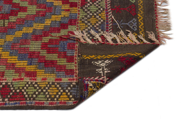 Bej Gri Anadolu Bohem Geometrik Yün Halı 166x297 - Özel Seri