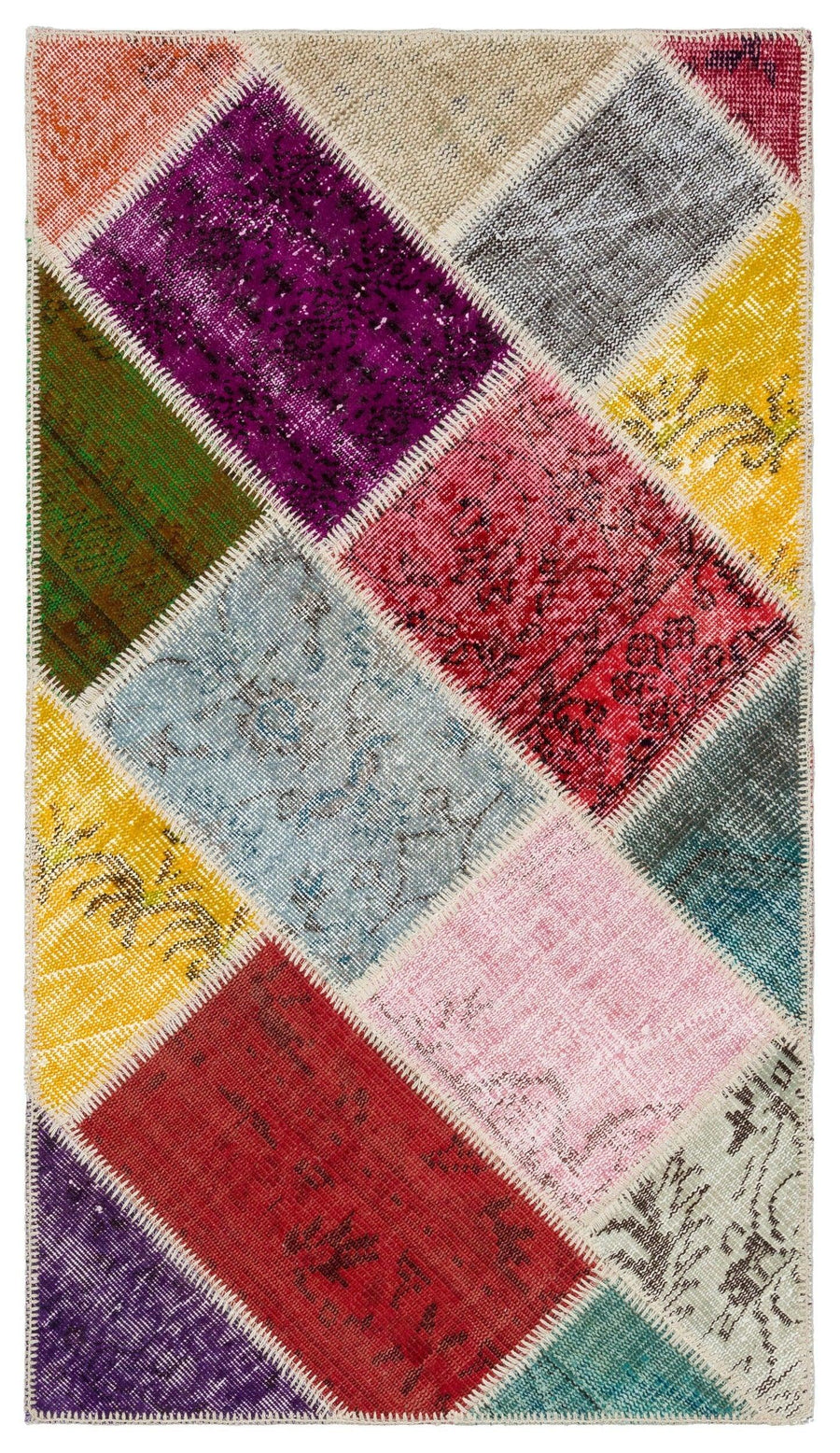 Bej Modern Vintage Yün Halı 82x147