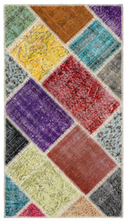 Iskece Bej Patchwork Yün El Dokuma Halısı 081 x 146 Apex Unique