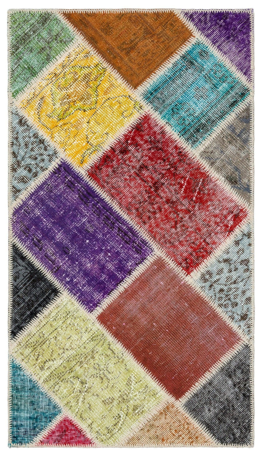 Bej Anadolu Geometrik Modern Yün Halı 81x146 - Özel Seri