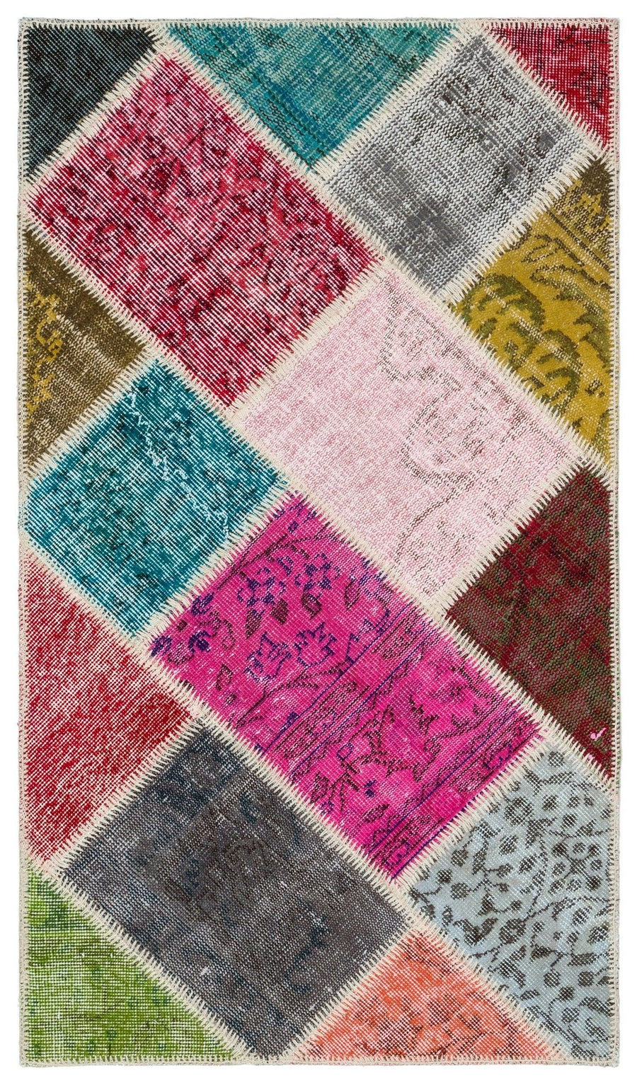 Bej Anadolu Bohem Eskitme Yün Halı 82x144 - Özel Seri