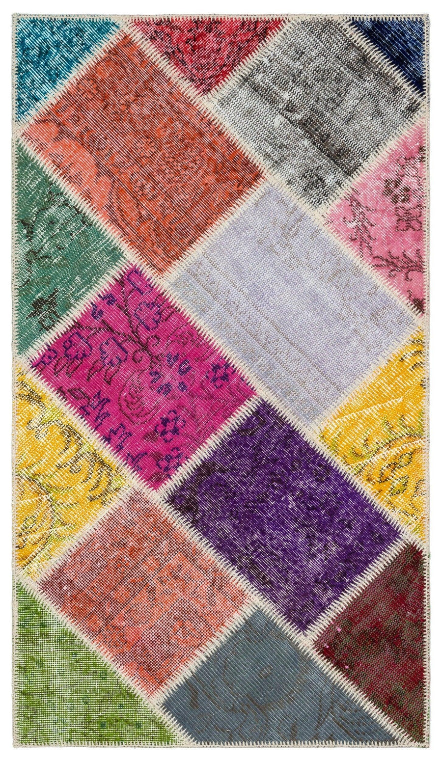 Bej Anadolu Bohem Geometrik Yün Halı 82x146 - Özel Seri
