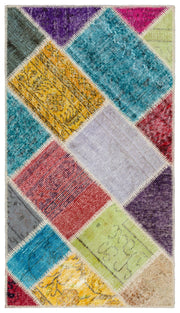 Iskece Bej Patchwork Yün El Dokuma Halısı 080 x 147 Apex Unique