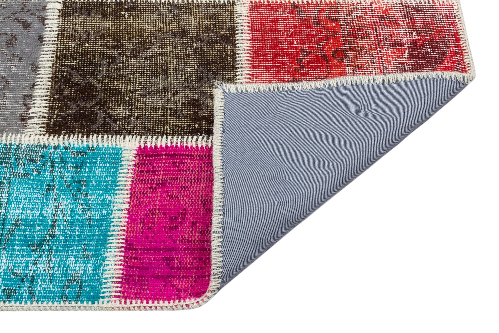 Iskece Bej Patchwork Yün El Dokuma Halısı 120 x 181 Apex Unique