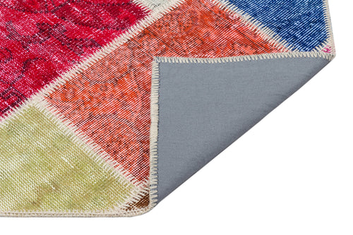 Iskece Bej Patchwork Yün El Dokuma Halısı 122 x 180 Apex Unique