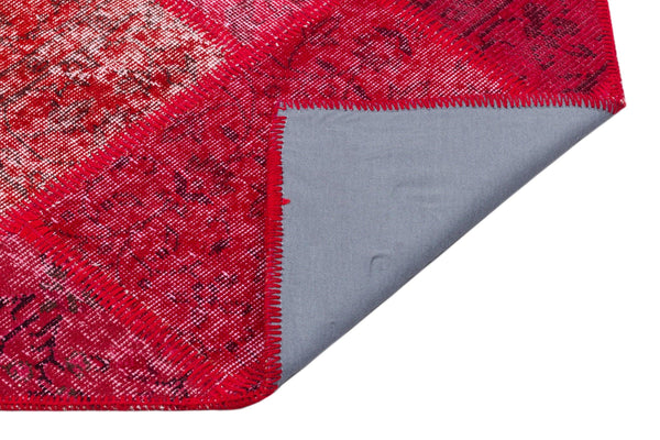 Kırmızı Anadolu Eskitme Geometrik Yün Halı 122x184 - Özel Seri
