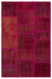 Iskece Kırmızı Eskitme Yün El Dokuma Halısı 119 x 181 Apex Unique