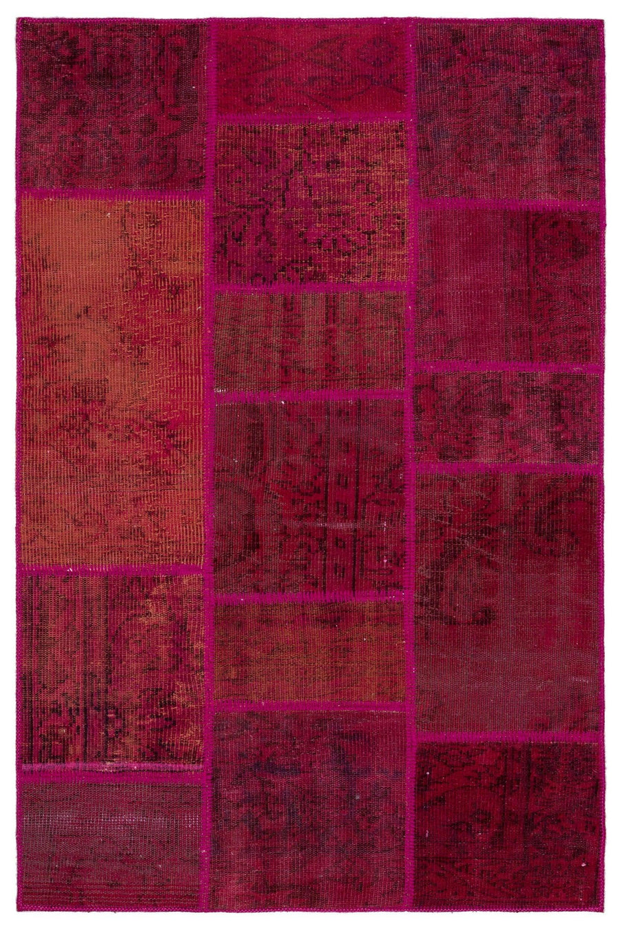 Kırmızı Anadolu Eskitme Modern Yün Halı 119x181 - Özel Seri