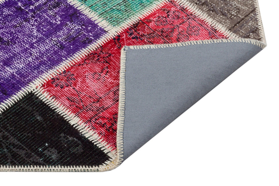 Multicolor Bohemian Geometric Hand-Knotted Wool Rug 123x181 cm (4' x 5'11") – in the hallway