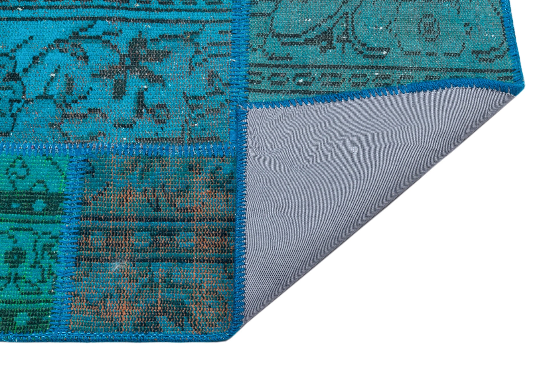Iskece Turkuaz Eskitme Yün El Dokuma Halısı 120 x 181 Apex Unique