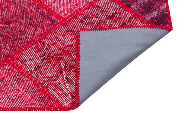 Kırmızı Anadolu Eskitme Geometrik Yün Halı 122x187 - Özel Seri