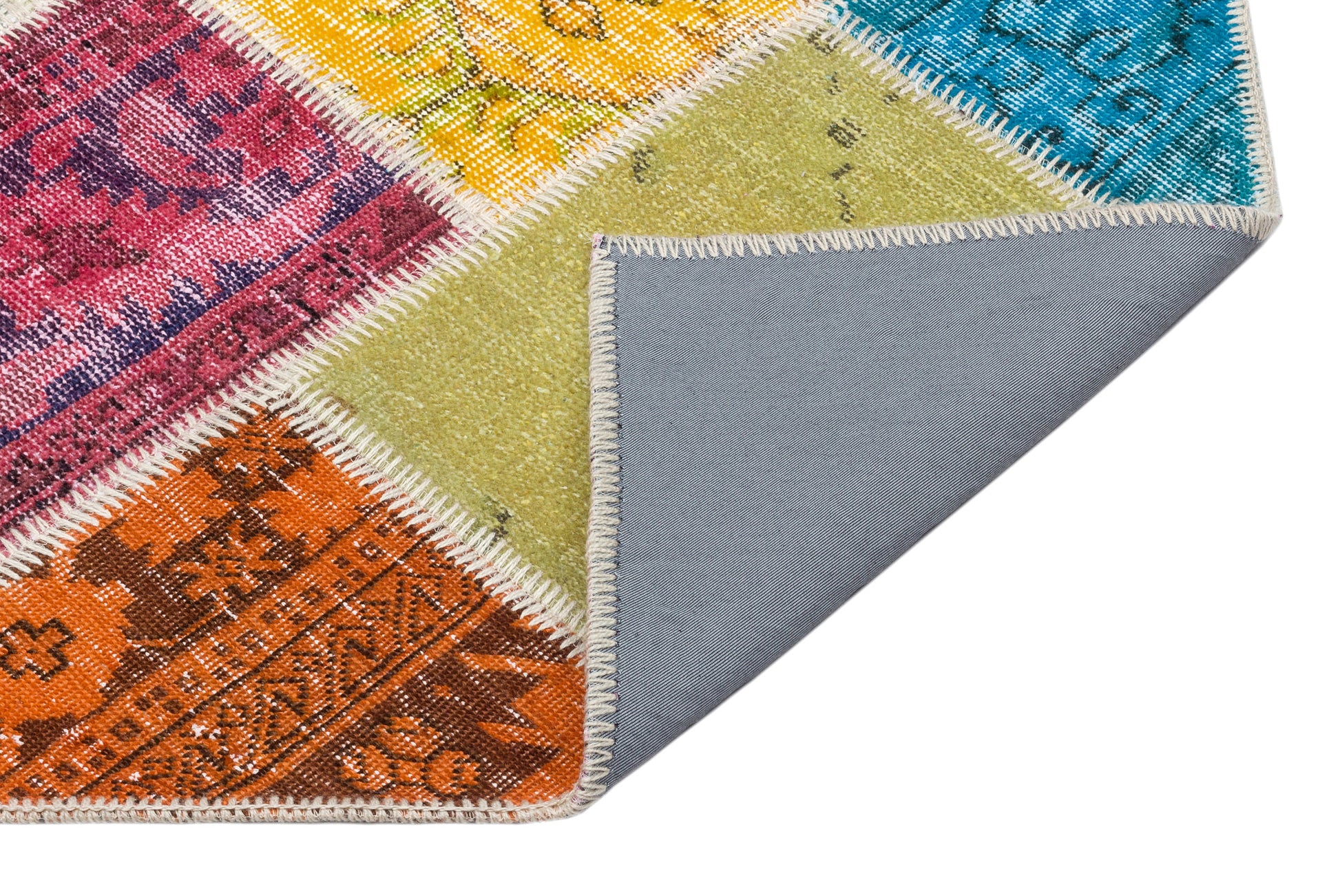 Iskece Bej Patchwork Yün El Dokuma Halısı 121 x 180 Apex Unique