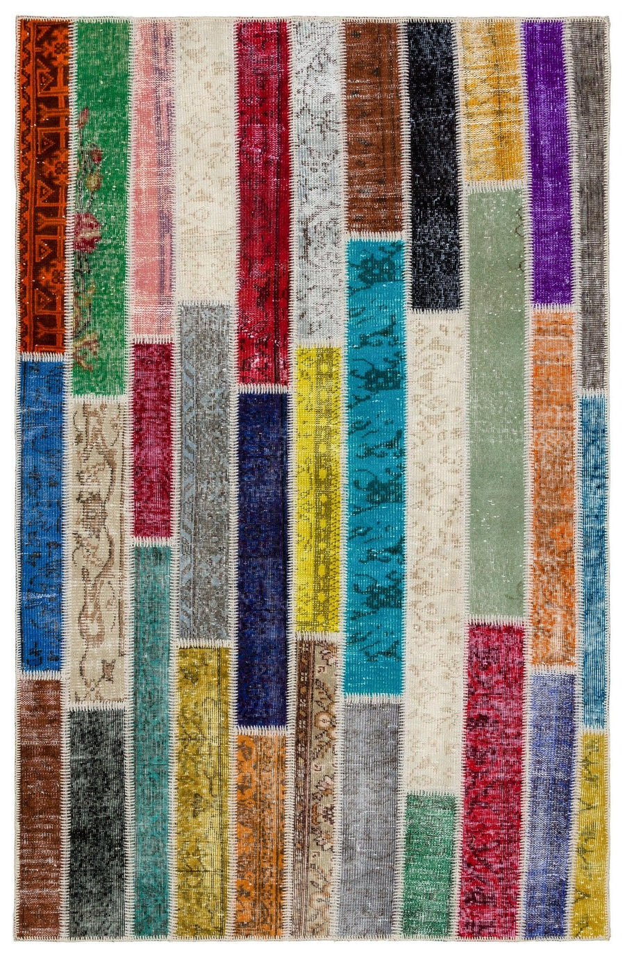 Bej Bohem Eskitme Yün Halı 151x234