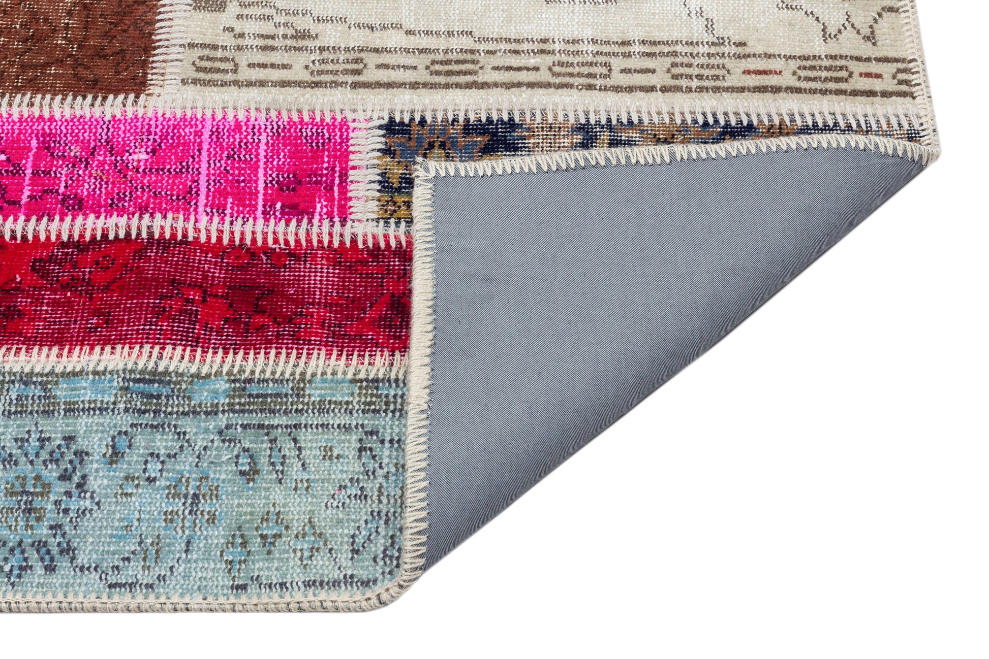 Iskece Bej Patchwork Yün El Dokuma Halısı 159 x 231 Apex Unique