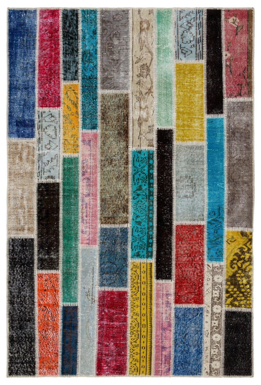 Bej Bohem Eskitme Yün Halı 158x235