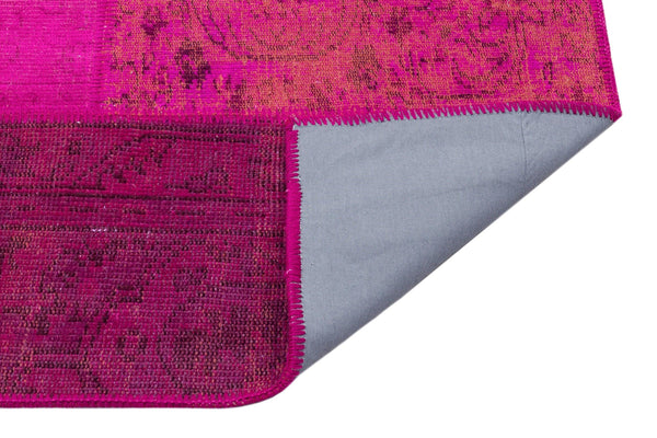 Pembe Anadolu Eskitme Geometrik Yün Halı 161x233 - Özel Seri