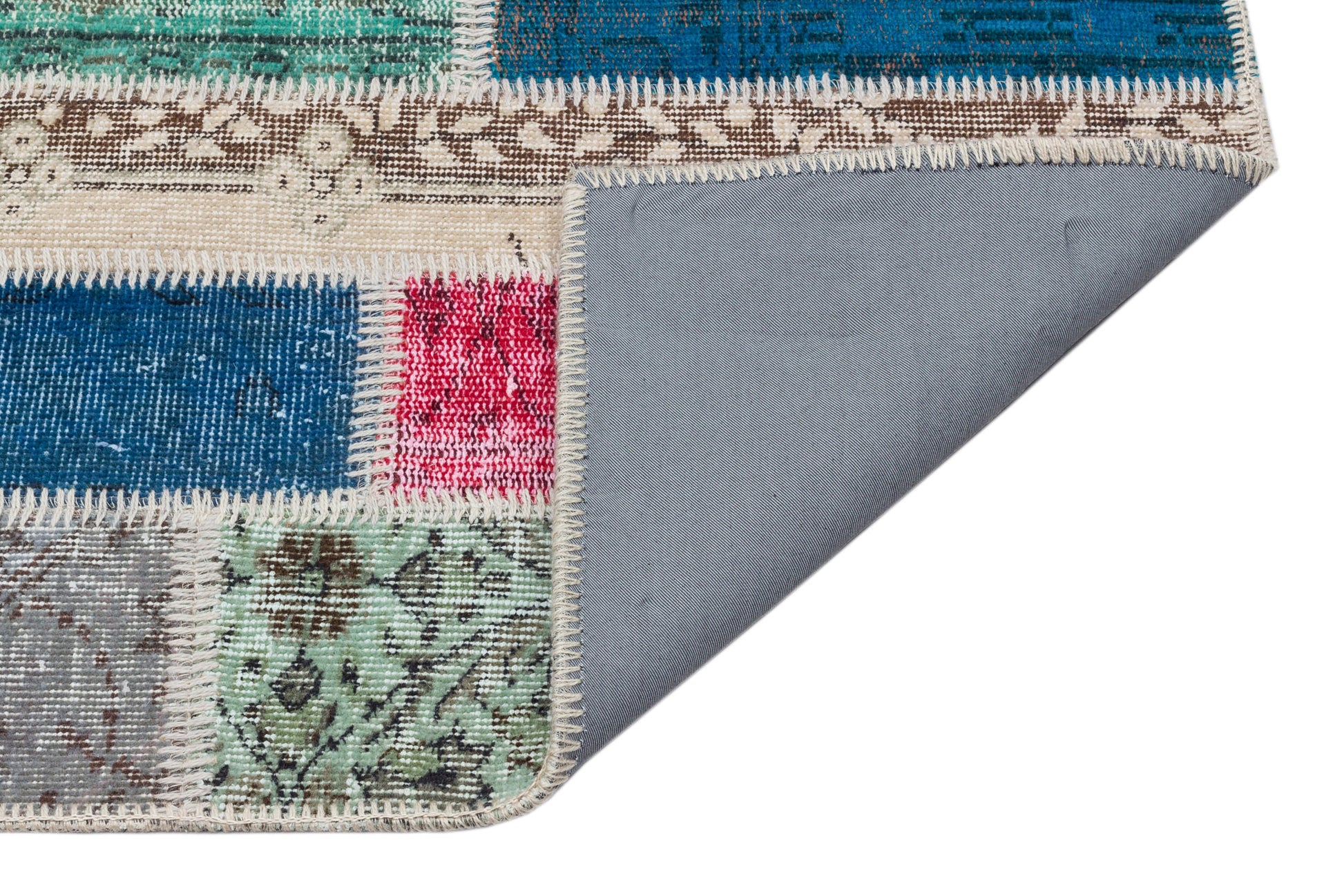 Iskece Bej Patchwork Yün El Dokuma Halısı 152 x 227 Apex Unique