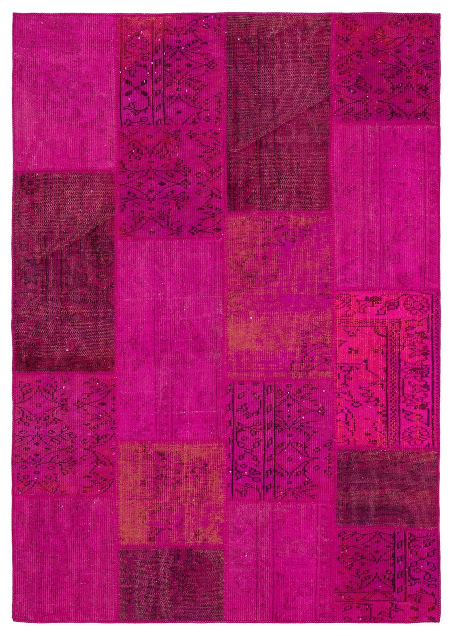 Pembe Anadolu Bohem Eskitme Yün Halı 162x230 - Özel Seri
