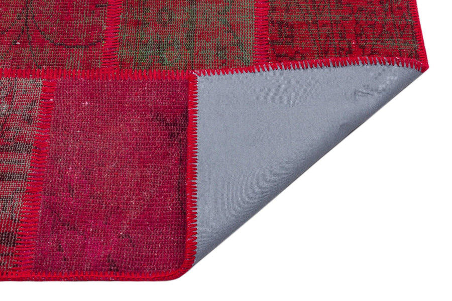 Roter und Pinker Wollteppich mit geometrischem Muster 158x231 cm – im Flur