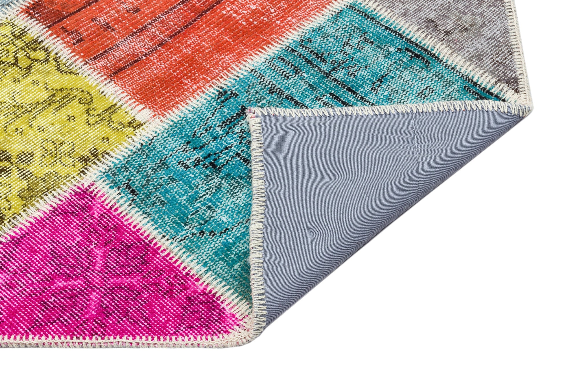 Iskece Bej Patchwork Yün El Dokuma Halısı 161 x 231 Apex Unique