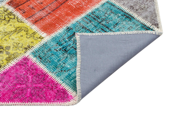 Bej Patchwork Yün Halı 161x231