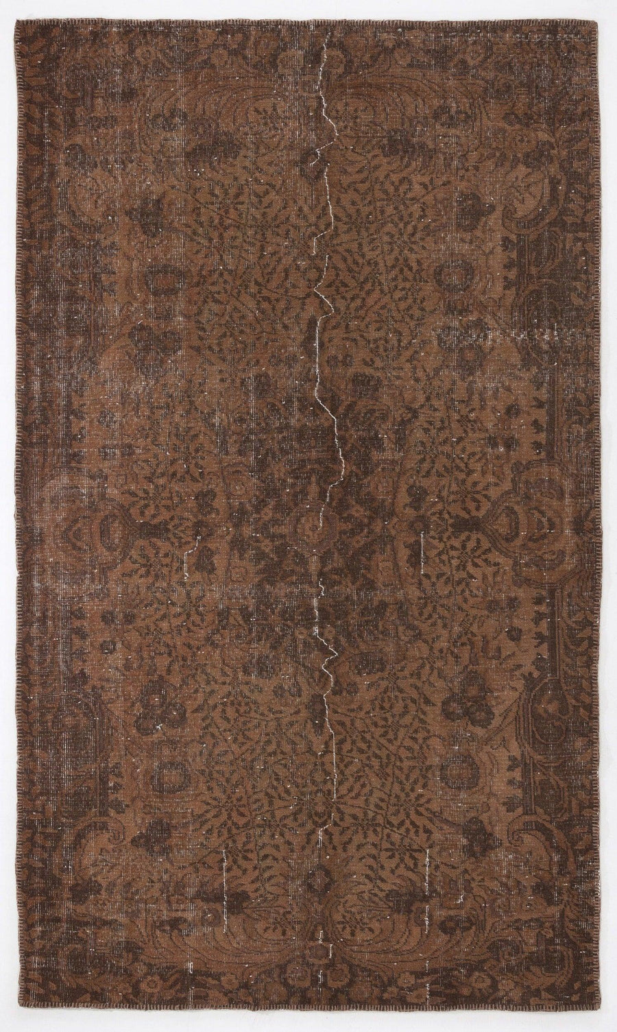 Bej Bordo Anadolu Eskitme Madalyonlu Yün Halı 163x274 - Özel Seri