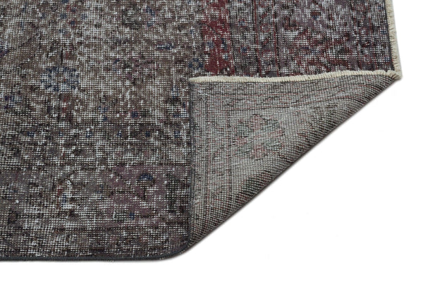 Gri Anadolu Eskitme Geometrik Yün Halı 185x288 - Özel Seri