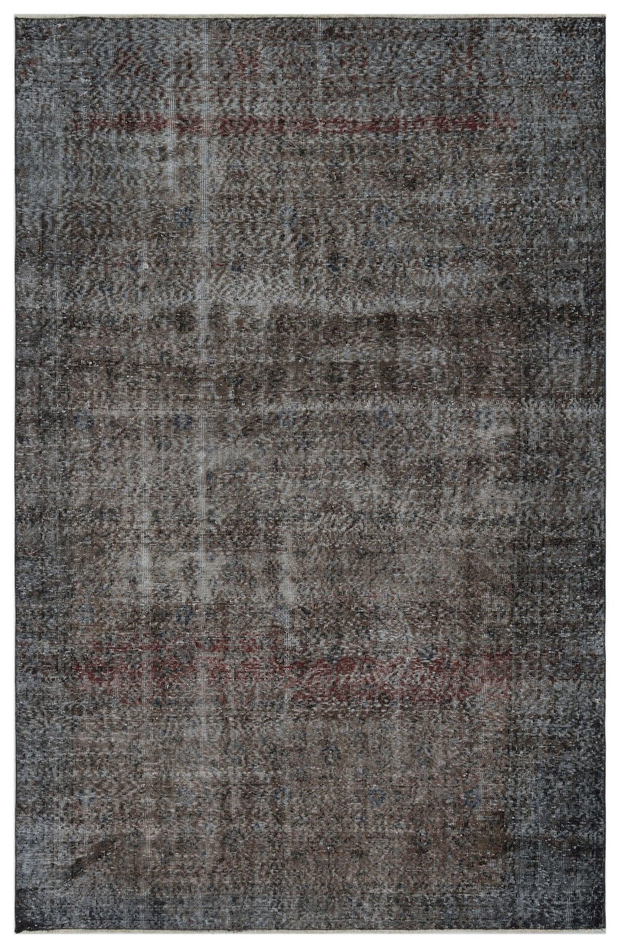 Gri Anadolu Eskitme Geometrik Yün Halı 185x288 - Özel Seri