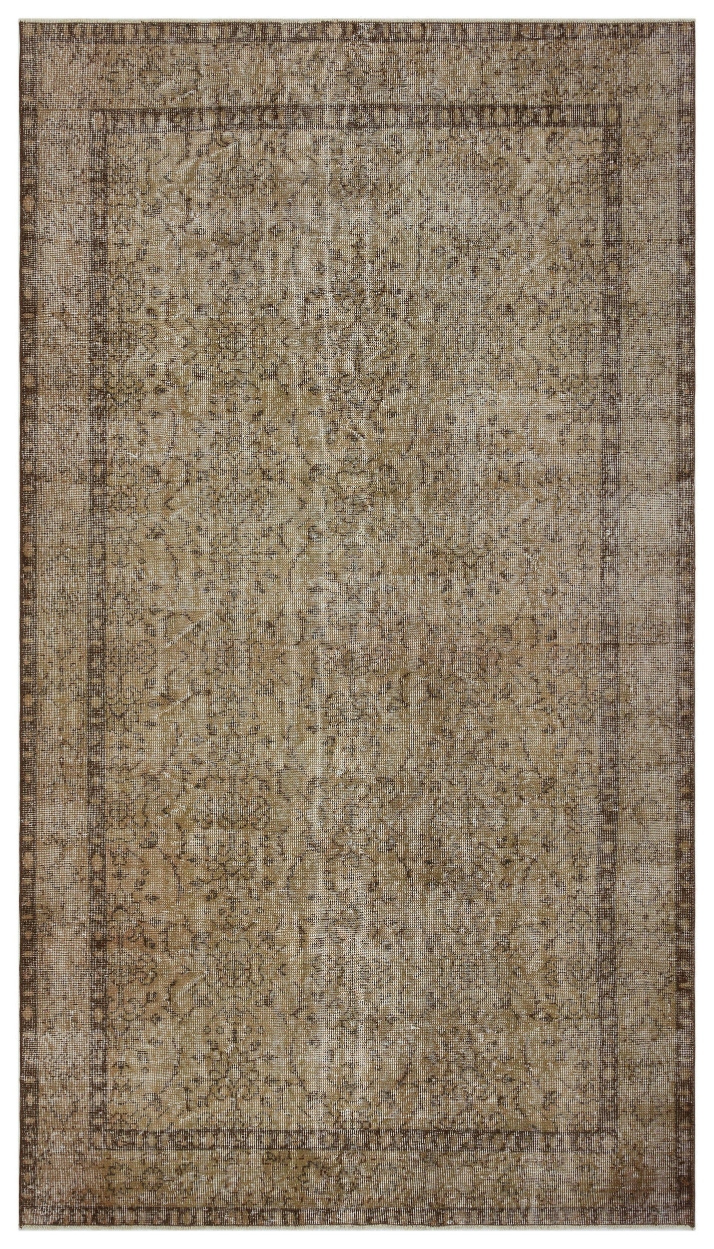 Atina Kahverengi Eskitme Yün El Dokuma Halısı 162 x 288 Apex Unique