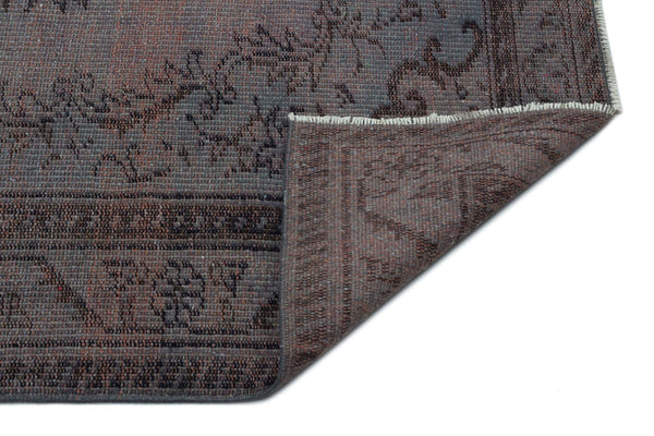 Gri Anadolu Eskitme Çiçekli Yün Halı 167x272 - Özel Seri