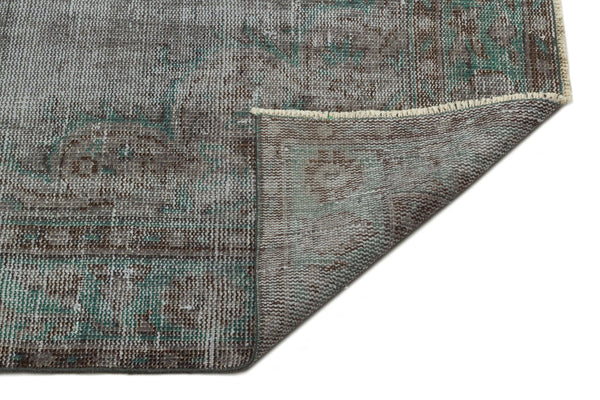 Gri Anadolu Eskitme Madalyonlu Yün Halı 160x302 - Özel Seri