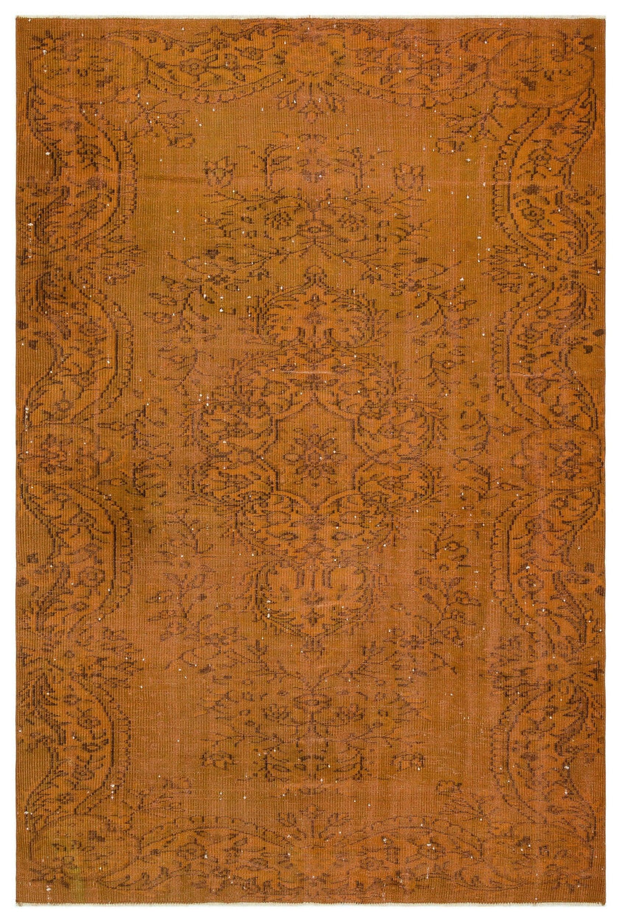 Turuncu Bohem Eskitme Yün Halı 173x266