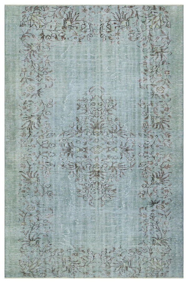 Mavi Anadolu Eskitme Modern Yün Halı 186x282 - Özel Seri
