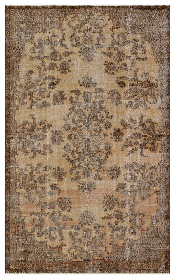 Antrasit Beyaz Anadolu Eskitme Geometrik Yün Halı 161x263 - Özel Seri